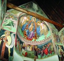 Росписи алтарного пространства. Итало-византийский стиль. XV век. Церковь Пресвятой Богородицы Подиту в Галате. Охраняется ЮНЕСКО.